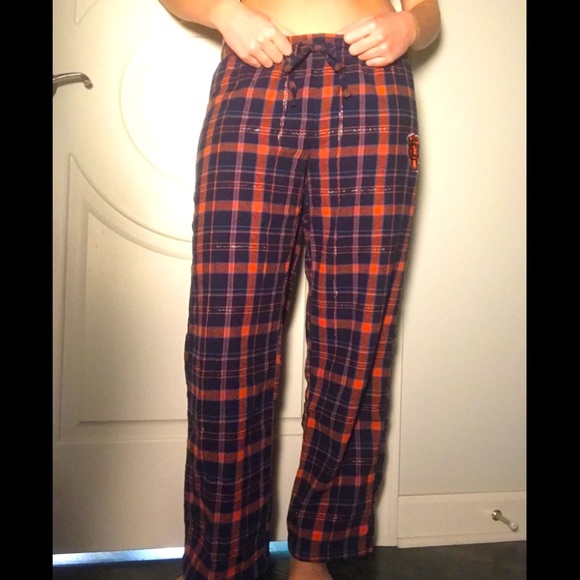 🎉HOST PICK🎉 NFL Team Apparel Orange and Blue Plaid Pants, Sz. M - Picture 2 of 11